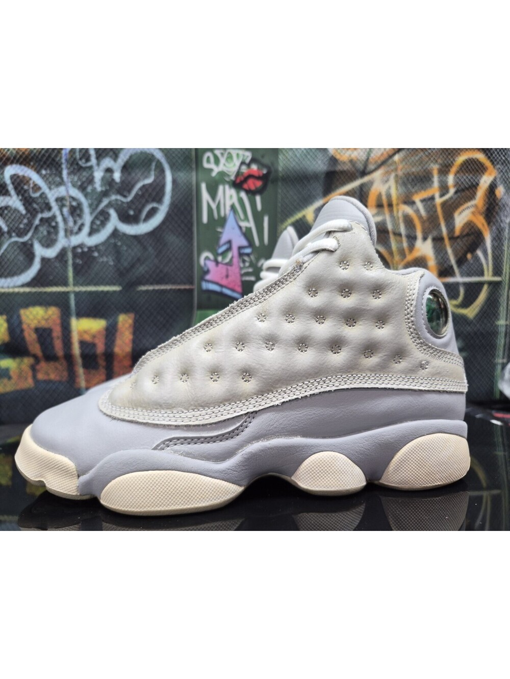 Nike Air Jordan 13 Retro Wolf Grey White Youth 5Y or women 5W 439358-018 Sneaker